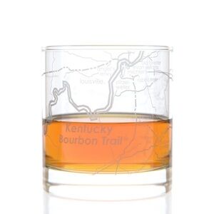 Well Told Kentucky Bourbon Trail Map Rocks Glass